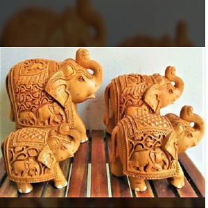 Wooden Shikar Carving Elephant