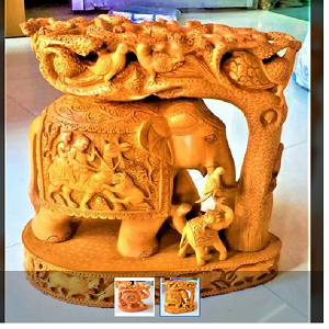 Wooden Hard Carving Elephant