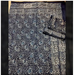 Jaipuri Hand Block Indigo Cotton Bed Sheet