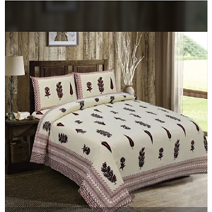 Hand Block Mugal Print Jaipuri Bedsheet