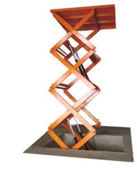 Pit mounted scissor table