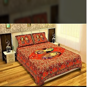 Jaipuri Figure Print Bedsheet