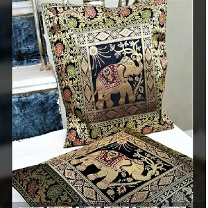 Silk Banarasi Cushion Cover
